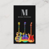 Guitar Teacher Custom Logo Social Media Icon Visitekaartje (Voorkant)