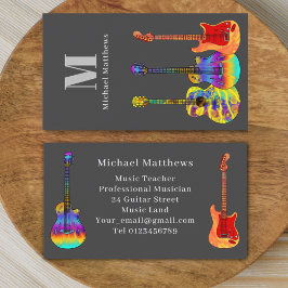 Guitar Teacher Custom Monogram Visitekaartje