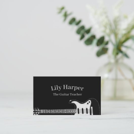 Guitar Teacher | Elektrische en akoestische lessen Contactkaartje (Staand voorkant)