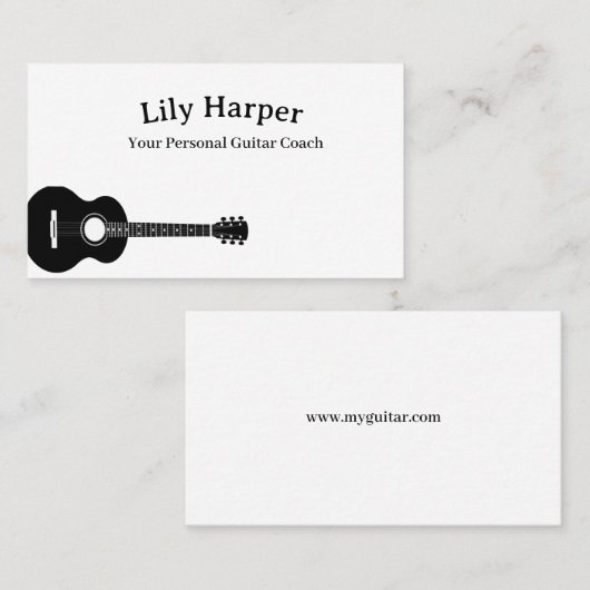 Guitar Teacher | Elektrische en akoestische lessen Contactkaartje (Voorkant / Achterkant)