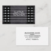 Guitar Teacher Lessons Music Instructor Cool Chalk Visitekaartje (Voorkant / Achterkant)