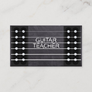 Guitar Teacher Lessons Music Instructor Cool Chalk Visitekaartje