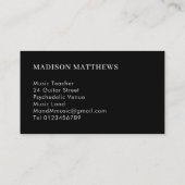 Guitar Teacher Monogrammen Simple Black Pink Visitekaartje (Achterkant)