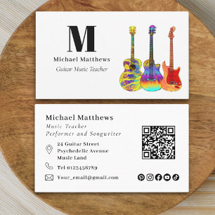 Guitar Teacher Music Business QR-code Visitekaartje