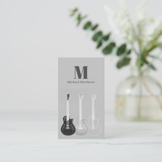 Guitar Teacher Music Professional Custom QR Code Visitekaartje (Staand voorkant)