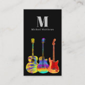 Guitar Teacher Musician Custom QR Code Visitekaartje (Voorkant)