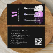 Guitar Teacher Musician Custom QR Code Visitekaartje
