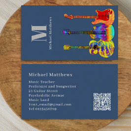 Guitar Teacher Musician Custom QR Code Visitekaartje