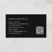 Guitar Teacher Musician Custom QR Code Visitekaartje (Achterkant)