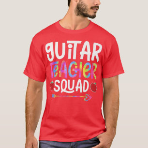 Guitar Teacher Squad First Day of School TieDye Pr T-shirt