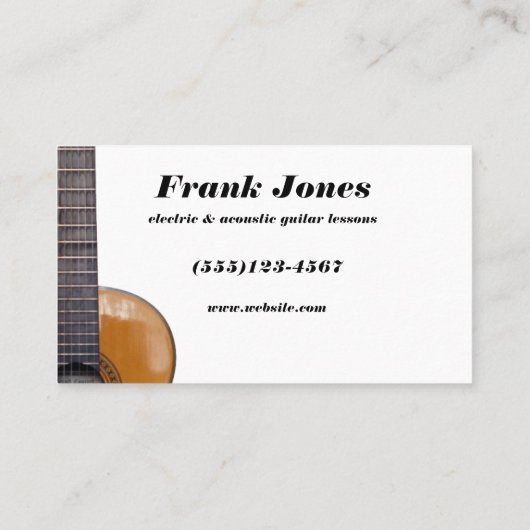 Guitar Teacher Visitekaartje (Achterkant)