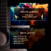 Guitar Teacher Visitekaartje w Cool Color Splash