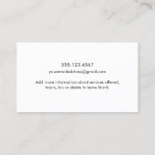 Guitar Teacher Zwart Wit Visitekaartje (Achterkant)