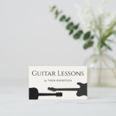 Guitar Teacher Zwart Wit Visitekaartje (Staand voorkant)