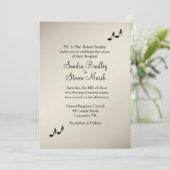 Guitar Theme Antiek Gold Wedding Uitnodiging (Staand voorkant)