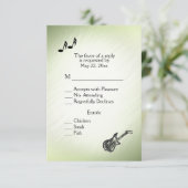 Guitar Theme Verbluffende Groene RSVP met de Keuze (Staand voorkant)