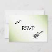 Guitar Theme Verbluffende Groene RSVP met de Keuze (Achterkant)