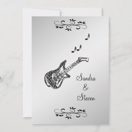 Guitar Theme Weddenschap 5 x 7 inch Kaart (Achterkant)
