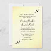 Guitar Theme Yellow Weddenschap Kaart (Voorkant)