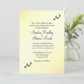 Guitar Theme Yellow Weddenschap Kaart (Staand voorkant)