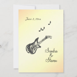 Guitar Theme Yellow Weddenschap Kaart
