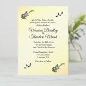 Guitar Theme Yellow Weddenschap Kaart (Staand voorkant)