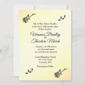 Guitar Theme Yellow Weddenschap Kaart (Voorkant)