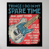 Guitar Things I Do In My Spare Time Funny Electric Poster (Voorkant)