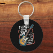 Guitar Things I Do In My Spare Time Funny Guitaris Sleutelhanger (Voorkant)