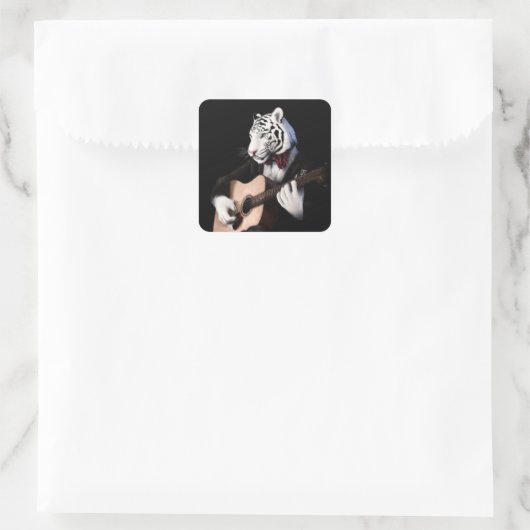 Guitar Tiger – Playful Sticker Illustration (Tas)