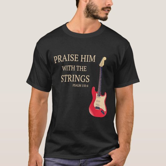 Guitar - trek hem met de Christelijke Gui-strips T-shirt (Voorkant)