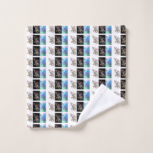 "Guitar Trilogy" Bathroom Towel set, aangepast ont Bad Handdoek (Wasdoekje)