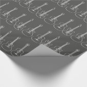 Guitar trio retro grunge cadeaupapier (Hoek)