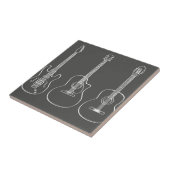 Guitar trio retro grunge tegeltje (Zijkant)
