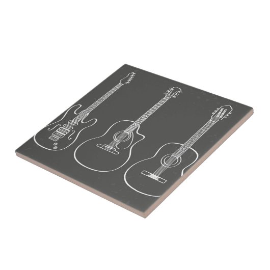Guitar trio retro grunge tegeltje (Zijkant)