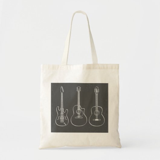Guitar trio retro grunge tote bag (Voorkant)