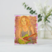 Guitar Twang Girl Briefkaart (Staand voorkant)