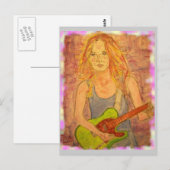 Guitar Twang Girl Briefkaart (Voorkant / Achterkant)