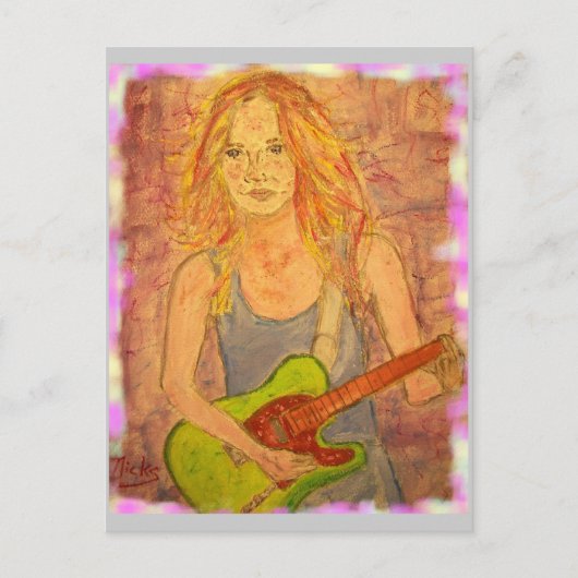 Guitar Twang Girl Briefkaart (Voorkant)