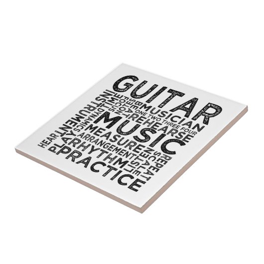 Guitar Typografie Tegeltje (Zijkant)