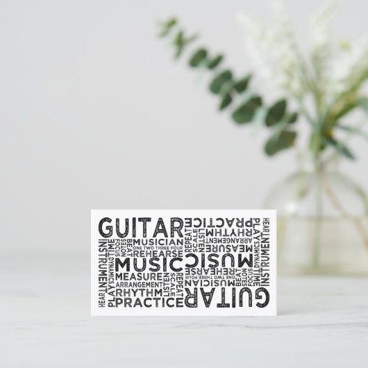Guitar Typografie Visitekaartje (Staand voorkant)