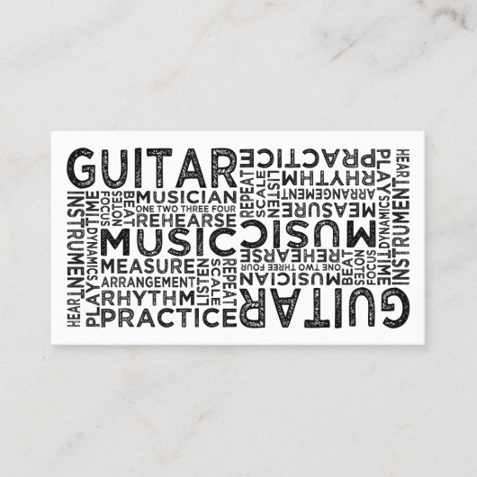 Guitar Typografie Visitekaartje (Voorkant)