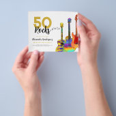 guitar - uitnodiging voor een 50e verjaardag flyer (Hand)