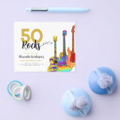 guitar - uitnodiging voor een 50e verjaardag flyer (Enkel)