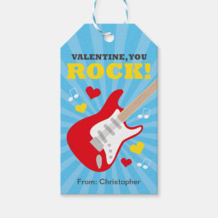 Guitar Valentijn Gift Label voor kinderen Cadeaulabel