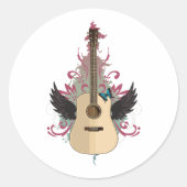 Guitar Vibes  Ronde Sticker (Voorkant)