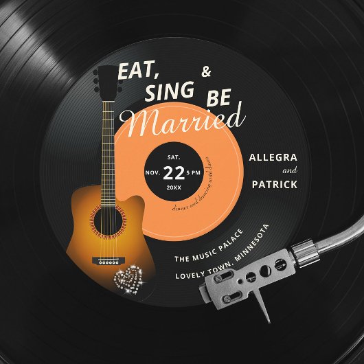 Guitar Vinyl Record Music Thapsmed Musician Weddin Kaart