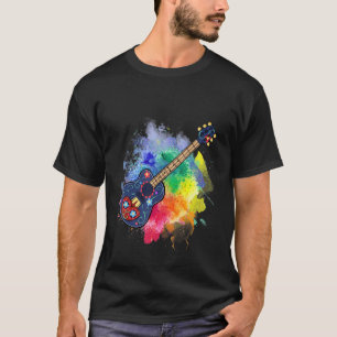 Guitar voor gitaarspelers Muziek Colorful Guitar T-shirt