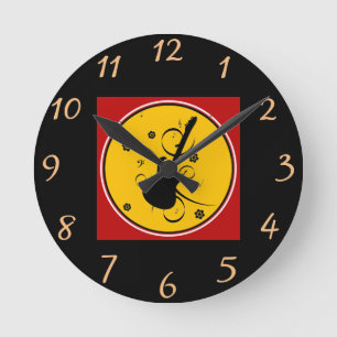 Guitar Wall Clock Ronde Klok
