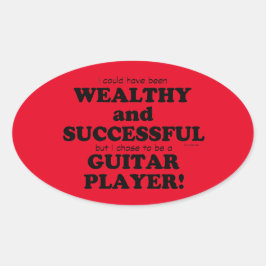 Guitar Wealthy & Succesvolle Oval Sticker